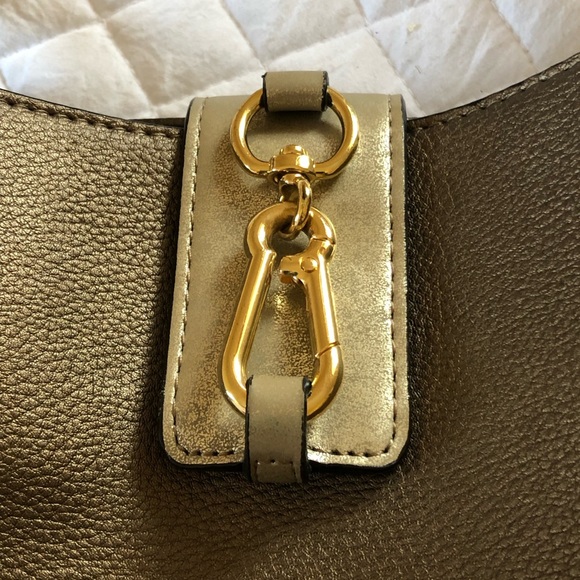 Kate Landry Pewter with gold detail shoulder purse/tote - Picture 4 of 9